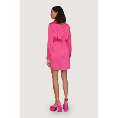 Pink Polyester Short Dress