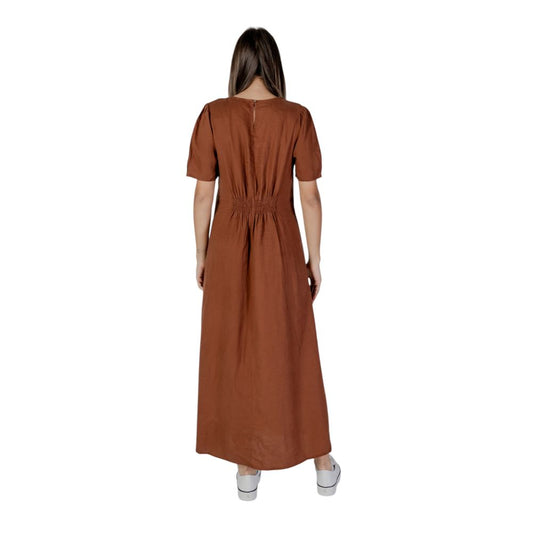 Brown Linen Long Dress