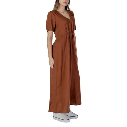 Brown Linen Long Dress