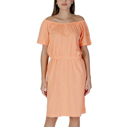 Orange Cotton Short Dress