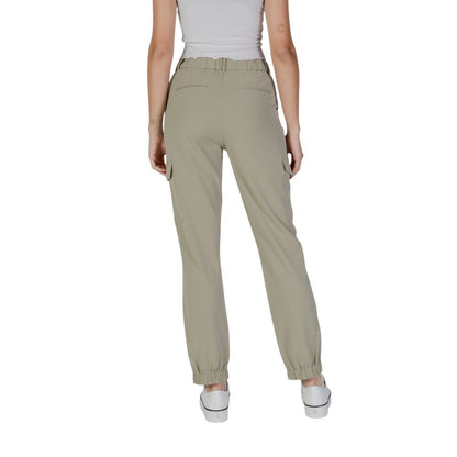 Green Polyester Cargo Pants