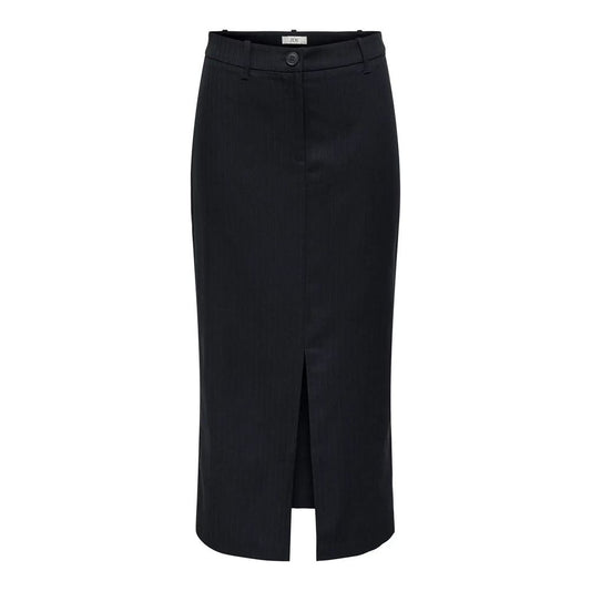 Gray Polyester Long Skirt
