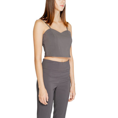 Gray Polyester Top