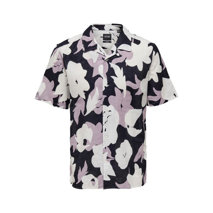 Purple Linen Shortsleeve Shirt