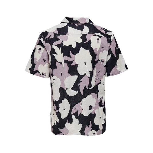 Purple Linen Shortsleeve Shirt