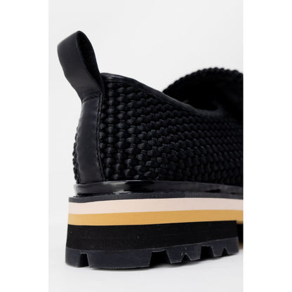 Black Leather Platform Pumps