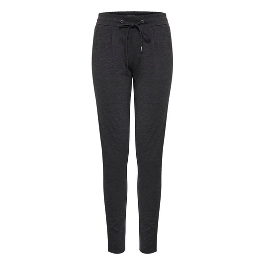 Gray Polyester Casual Pants