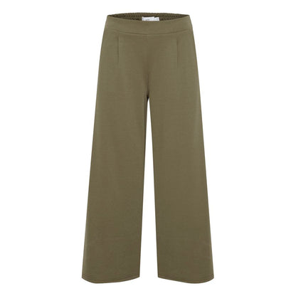 Green Recycled Polyester Flared Pants