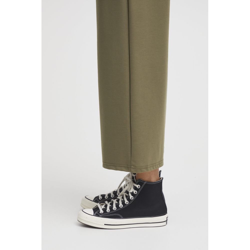 Green Recycled Polyester Flared Pants