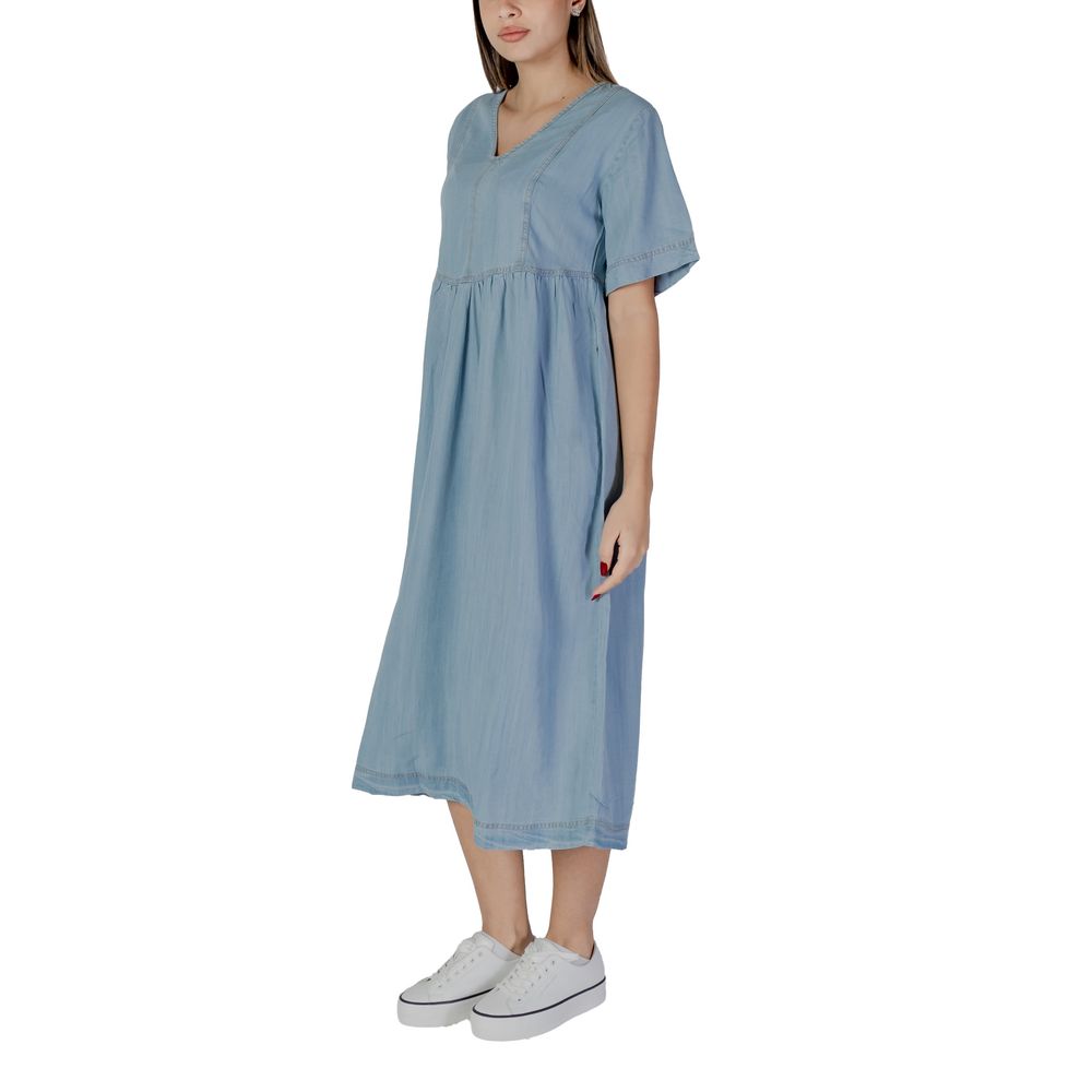 Light Blue Cotton Long Dress
