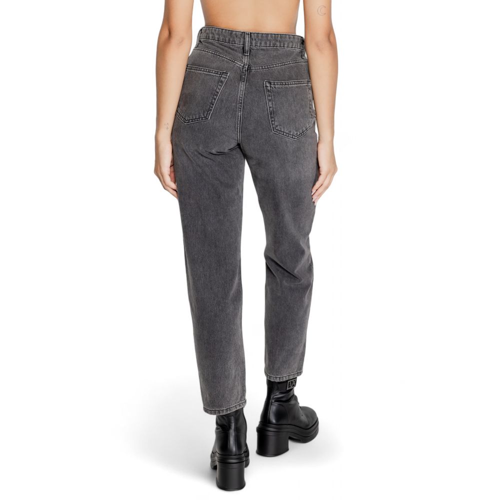 Gray Cotton Mom Jeans