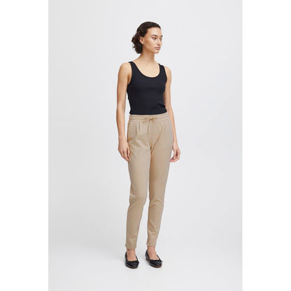 Beige Polyester Pant