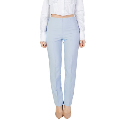Blue Polyester Dress Pants