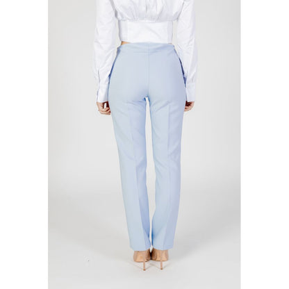 Blue Polyester Dress Pants