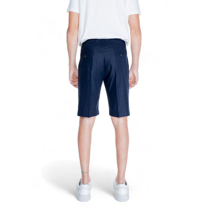 Blue Linen Bermuda Shorts