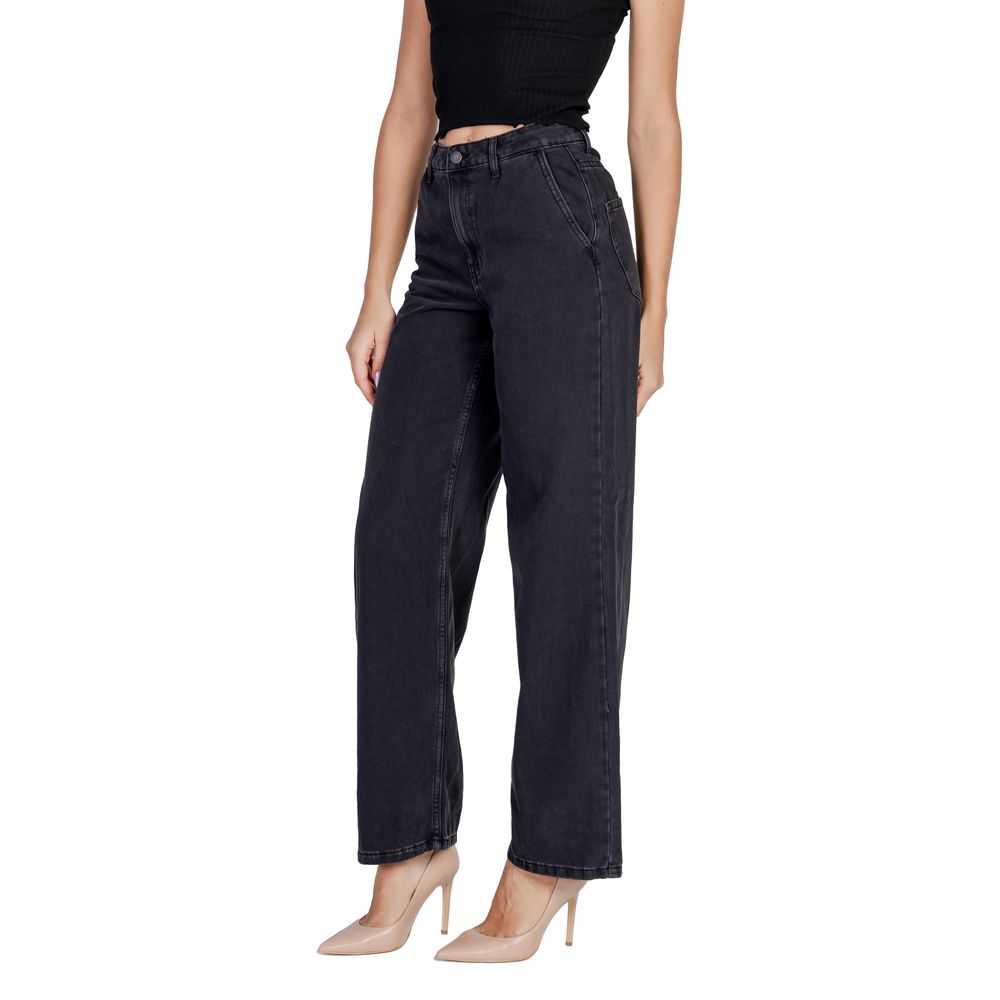 Black Cotton Relaxed Fit Jeans