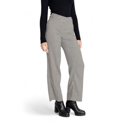 Black Polyester Flared Pants