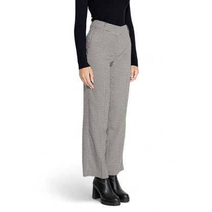 Black Polyester Flared Pants