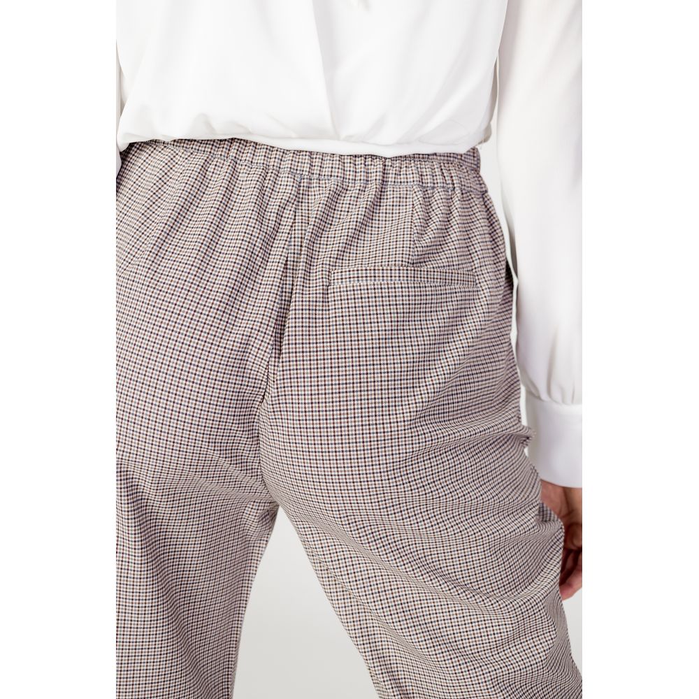 Beige Polyester Flared Pants