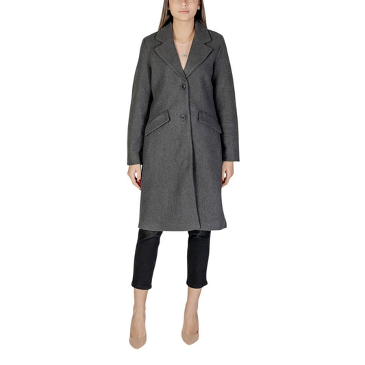 Gray Polyester Coat