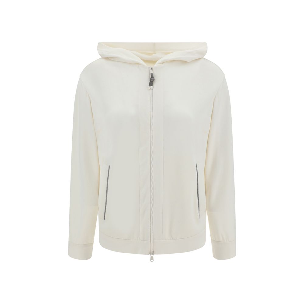 White Silk Sweatshirt