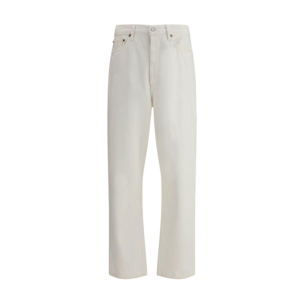 White Cotton Relaxed Fit Jeans