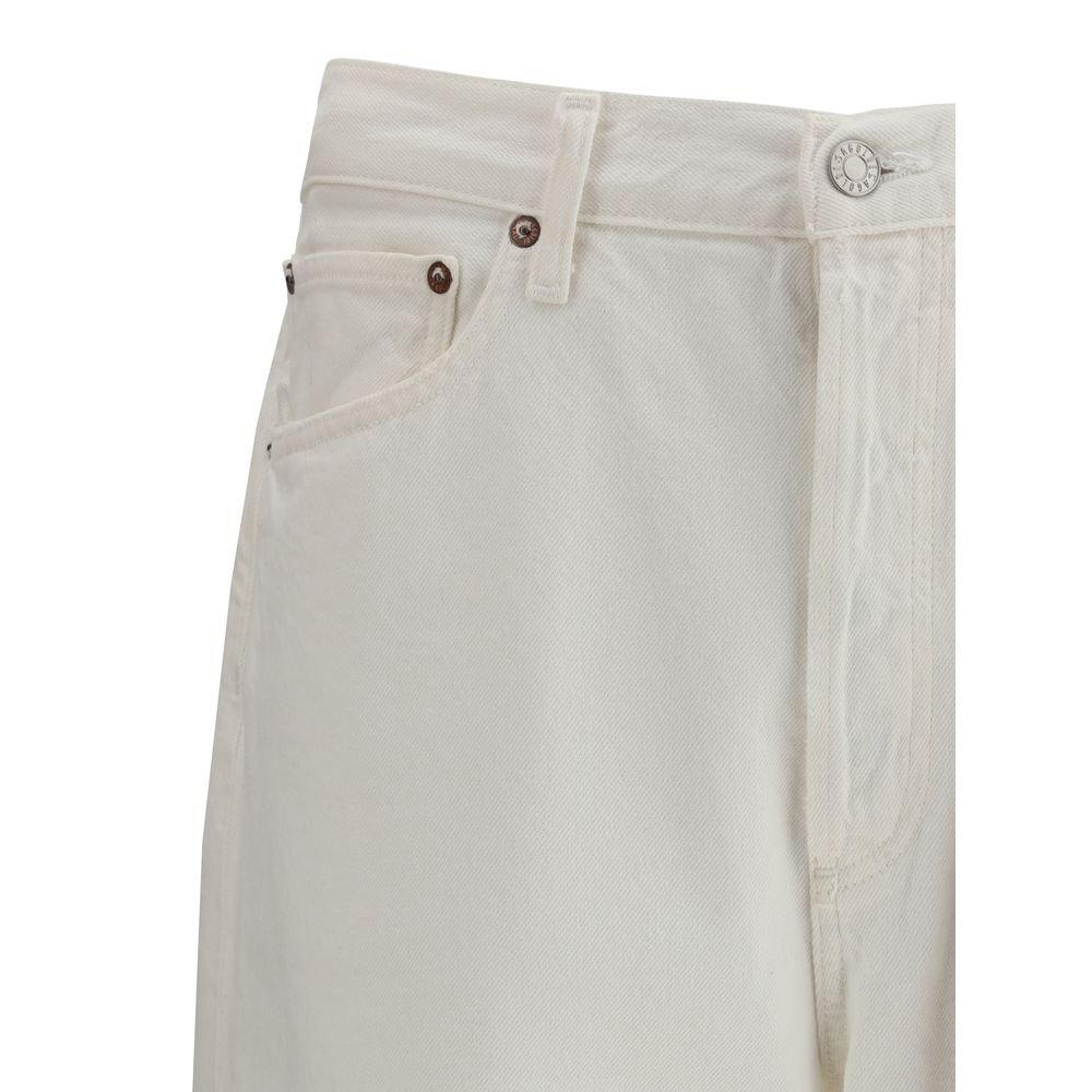 White Cotton Relaxed Fit Jeans