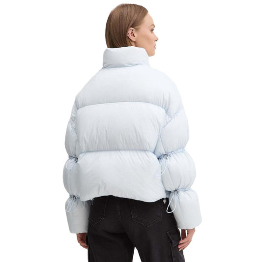 Light Blue Nylon Women Jacket