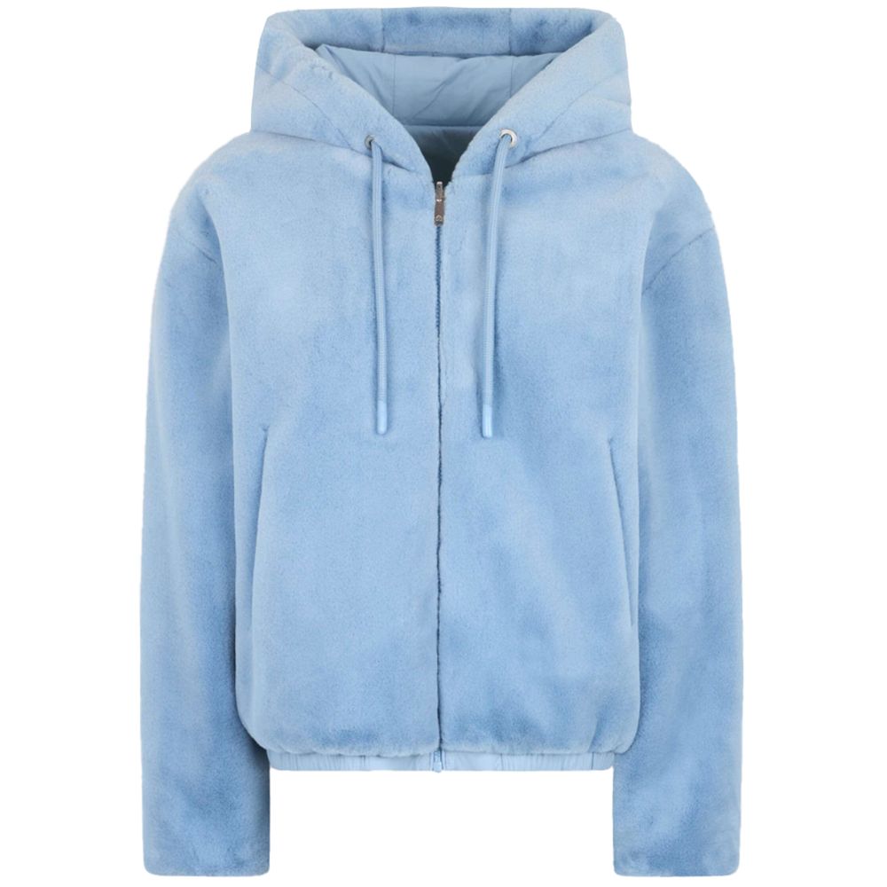 Light Blue Nylon Women Jacket