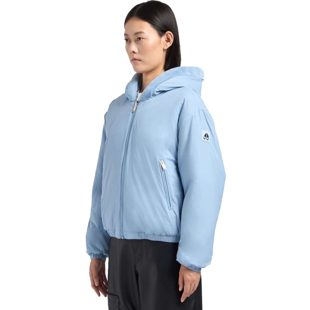 Light Blue Nylon Women Jacket