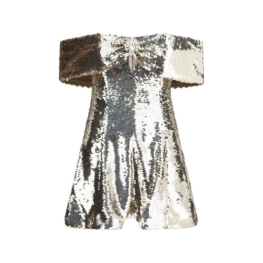 Gold Polyester Cocktail Dress