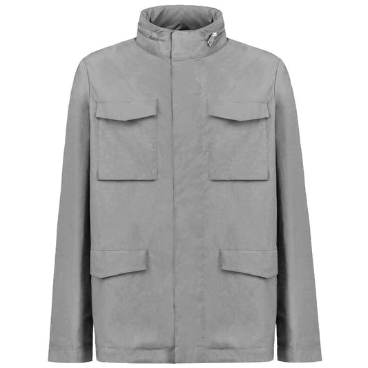 Gray Cotton Men Jacket