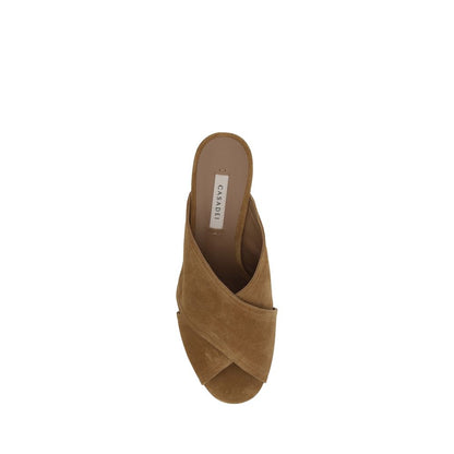 Brown Calf Leather Bos Taurus Platform Sandals