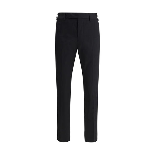 Black Cotton Casual Pants