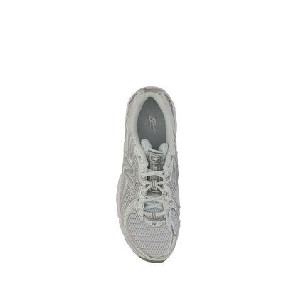 White Polyurethane Athletic Sneakers
