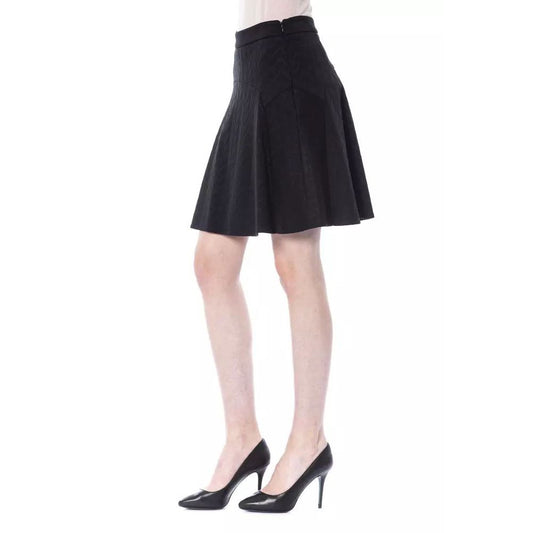 Black Polyester Mini Skirt