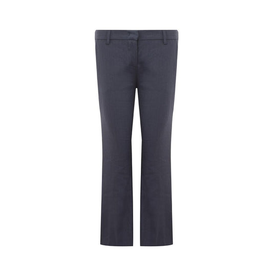 Blue Linen Casual Pants