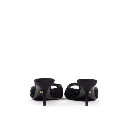 Black Cotton Mules