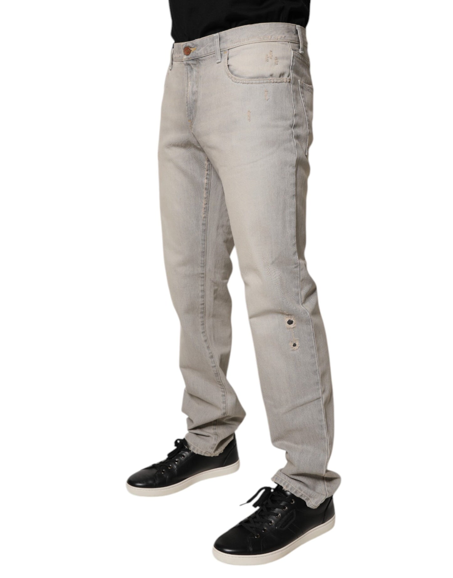 Light Gray Cotton Skinny Denim Jeans