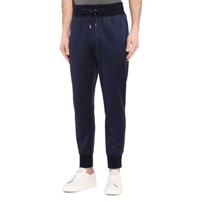 Blue Silk Men Trousers