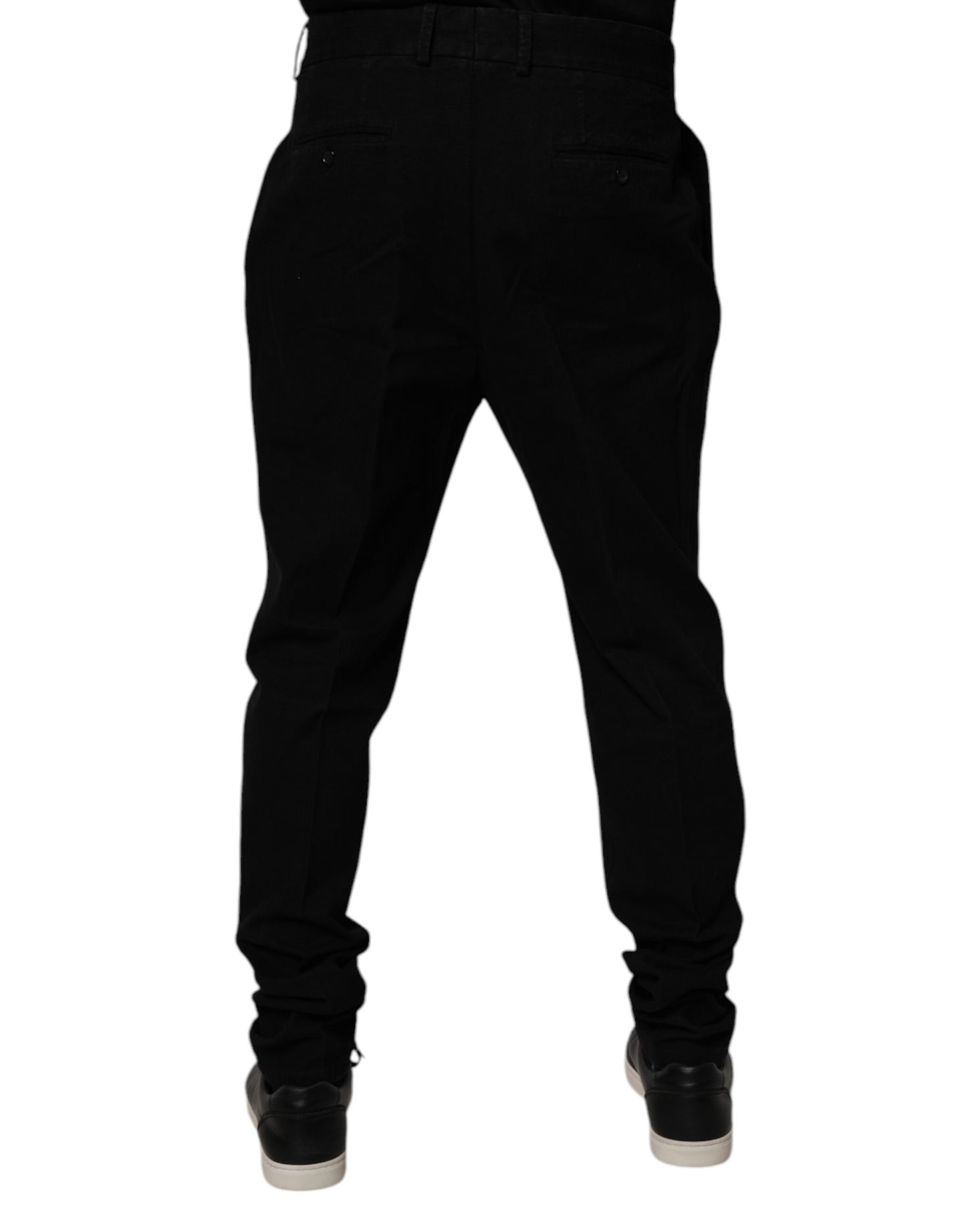 Black Cotton Stretch Skinny Pants