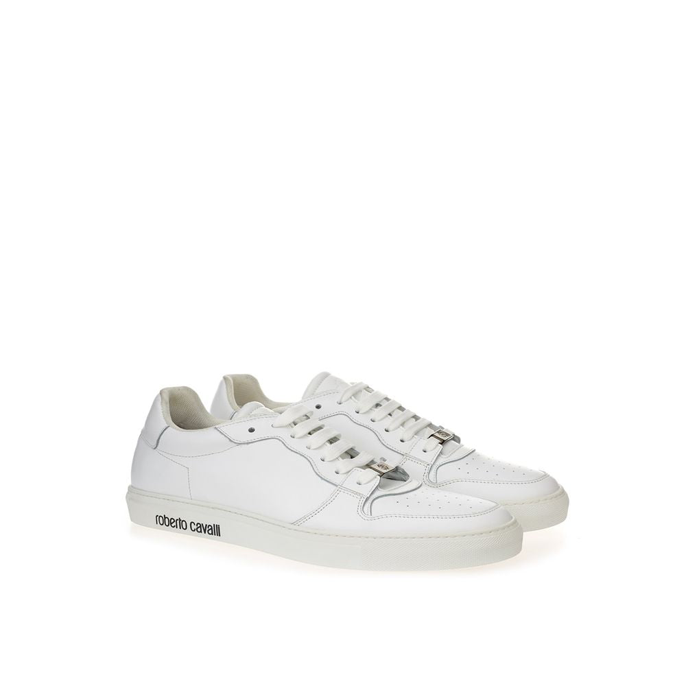 White Leather Low Top Sneakers