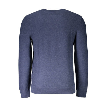 Blue Cotton Mens Sweater