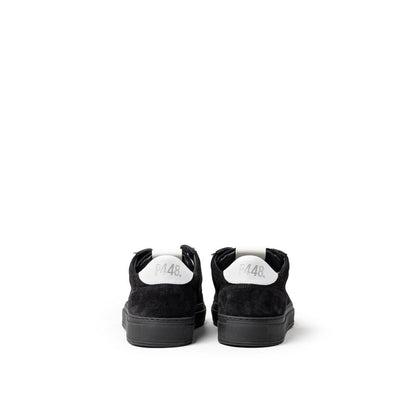 Black Suede Leather Athletic Sneakers