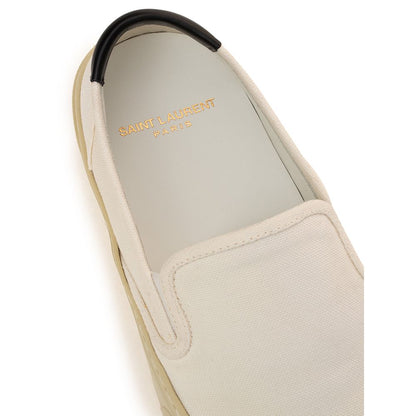 White Cotton Low Top Sneakers