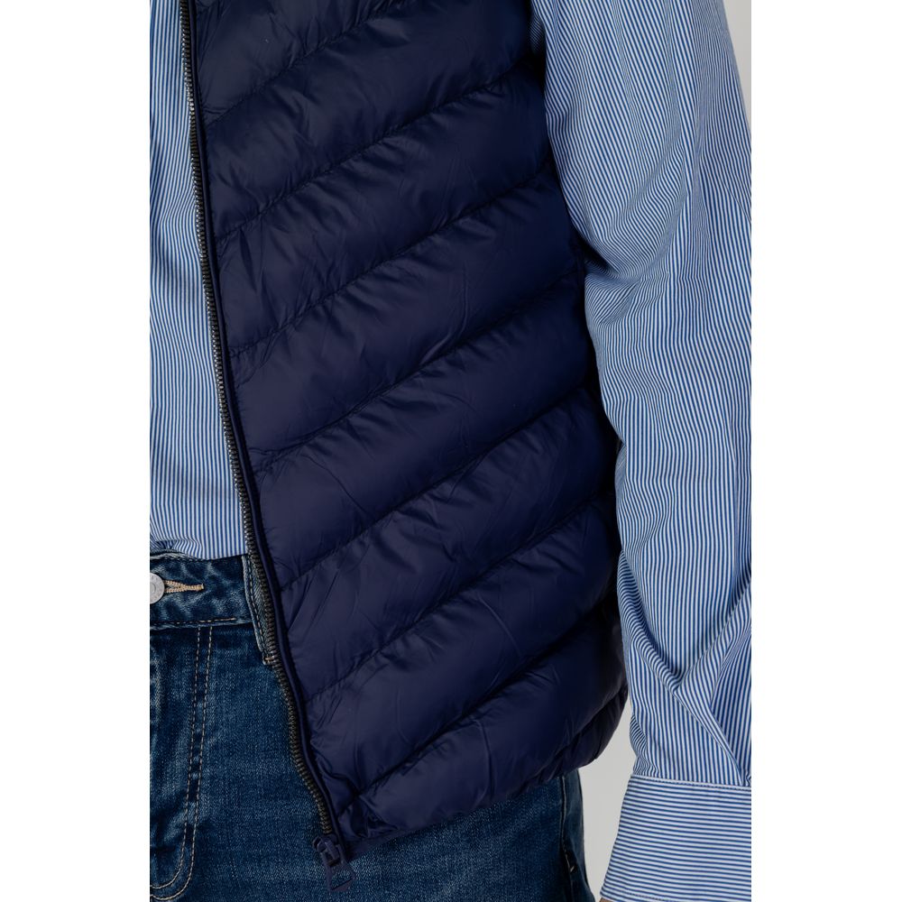 Blue Polyamide Sleveless Jacket