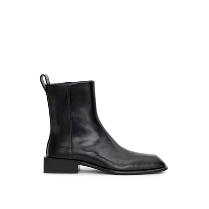 Black Leather Ankle Boots