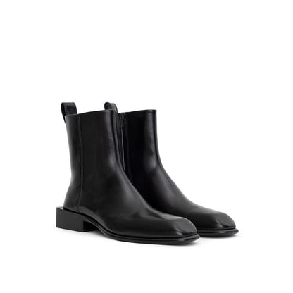 Black Leather Ankle Boots