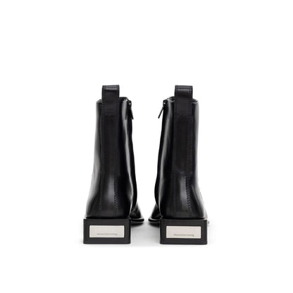 Black Leather Ankle Boots
