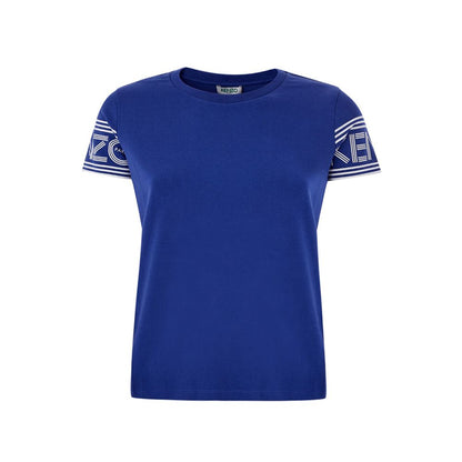 Chic Blue Cotton Tee for Stylish Comfort